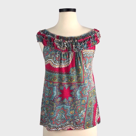 Meadow Rue Tops - Anthro Meadow Rue Paisley Print Smoked Tank